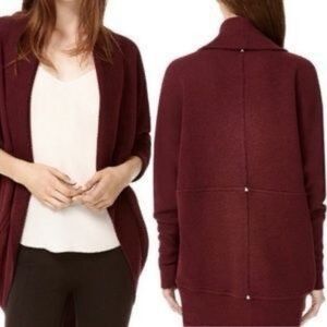 Aritzia Wilfred Women's Burgandy Diderot Cocoon Open Front Cardigan - Size S